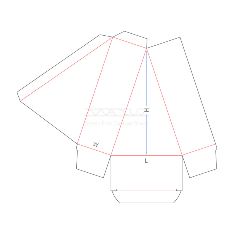 F30.00.20.00 Cake Box - Triangular Panels, Flap with Tuck Closure